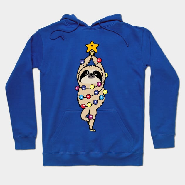 Sloth Merry Christmas Hoodie by huebucket